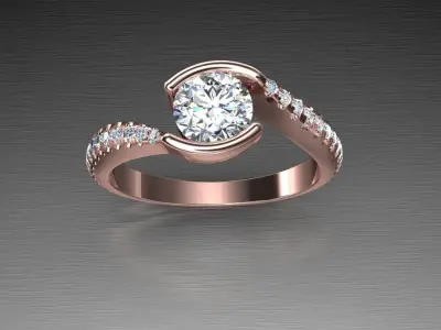 3D cad file ready to print BYPASS ENGAGEMENT RING 3D print model