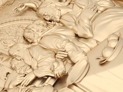 Panel 7 - Last Supper - CNC 3D model