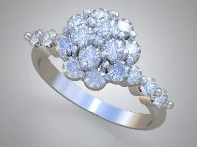 Diamond ring 0262 3D printable model  Free 3D print model