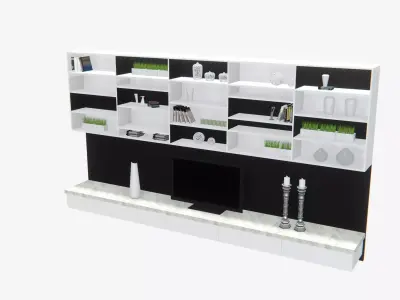 Deco TV Wall PBR 3D model