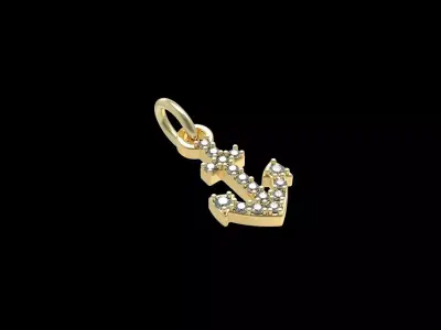 Anchor charm pendant 3D print model