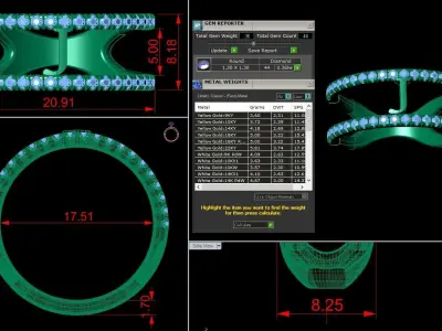 Jewelry Alphabet Ring J 3D print model