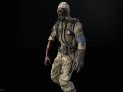 UrbanZombie4 for pack Low-poly 3D model