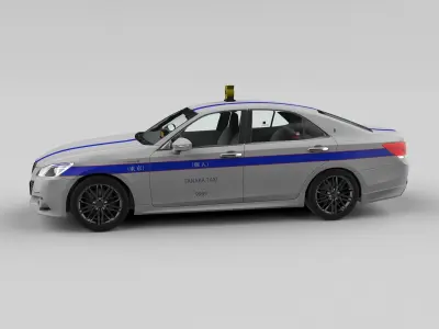 Japanese Taxi Kojin TOYOTA Crown Athlete2013 3D model