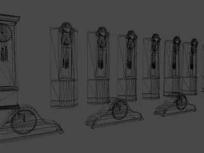 Clocks collection wall clock with roman numerals Low-poly 3D model