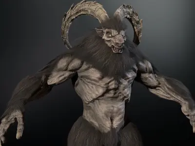 Baphomet demon Low-poly 3D model