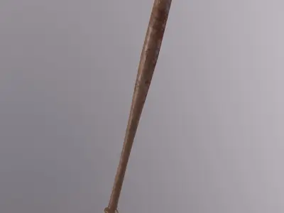 Wooden Bat with blood Low-poly 3D model