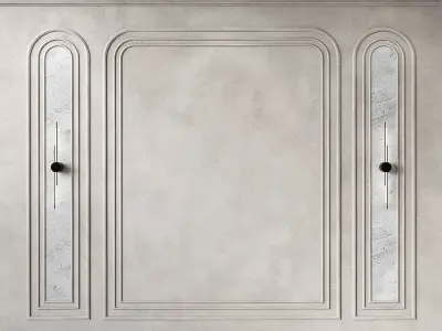 Wall decor kit with moldings Half-round stucco arches 3D model