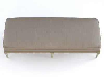 French Luxury Bed Bench 3D model