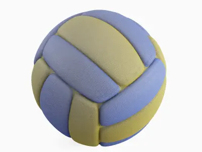 Leather Volleyball Ball 03 3D model