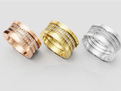 Diamond Bvlgari Ring 3D print model E 07 3D print model