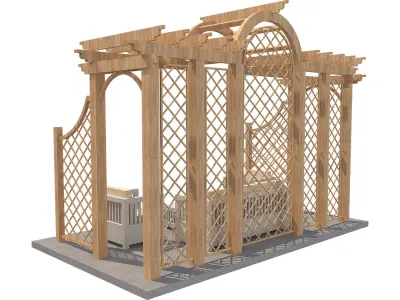 Pergola 8 Low-poly 3D model