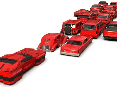 Cars Pack Low-poly 3D model