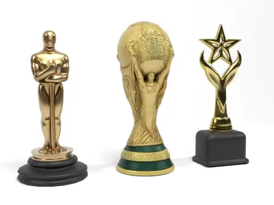 Trophies Low-poly 3D model