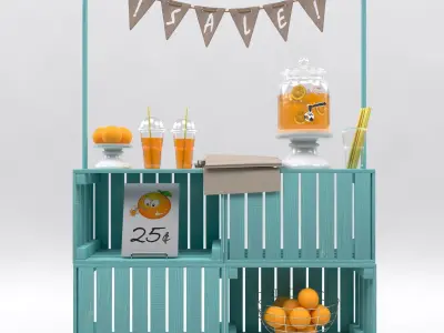 Lemonade stand 3D model