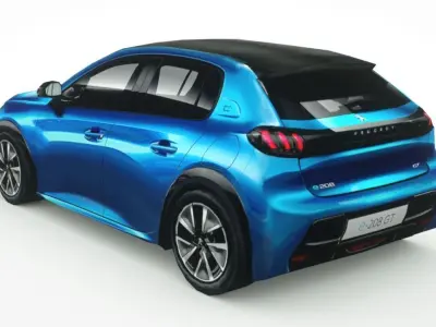 Peugeot e-208 2020 Low-poly 3D model