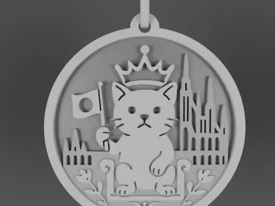 Cat Symbol Wood Ornament Macskas fadisz 3D print model
