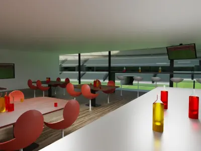 Soccer Stadium Low-poly 3D model