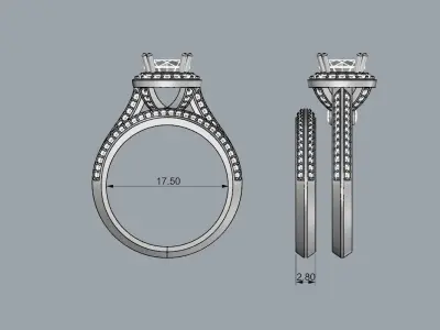 Jewelry Gold ring 3D print model