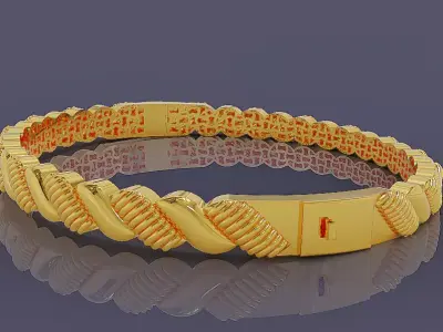 Elegant gold rope bracelet  Free 3D print model