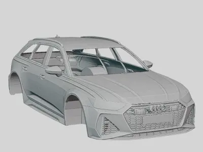Audi RS6 Avant 2020 Printable Body  3D print model