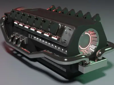 3D model Futuristic sci-fi engine 3D model