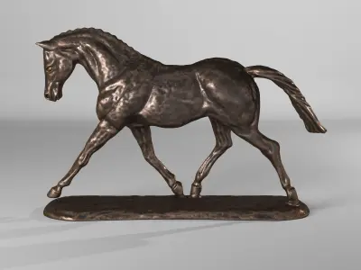 bronze horse Low-poly 3D model