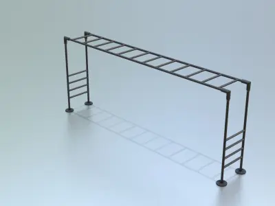 Playground Climber - Horizontal Ladder Low-poly 3D model