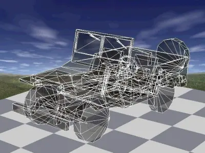 Jeep Truck Textured low-poly Low-poly 3D model