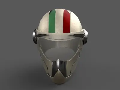 Helmet racer Generic sport scifi ver2 Low-poly 3D model