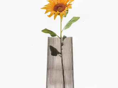 Flower bouquet of sunflowers in a vase 120 3D model