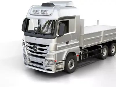 Mercedes Benz Actros Flatbed Truck 3D model
