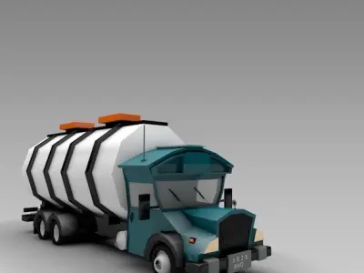 low poly turck tank Low-poly 3D model