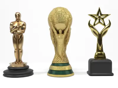 Trophies Low-poly 3D model