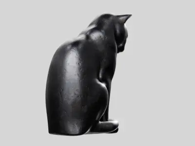 Cat Statuette 3D model