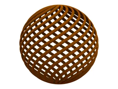 Wireframe Shape Geometric Twisted Sphere 3D print model