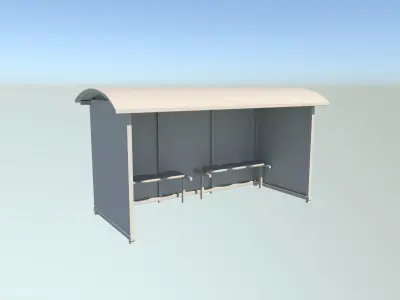 bus stop Low-poly 3D model