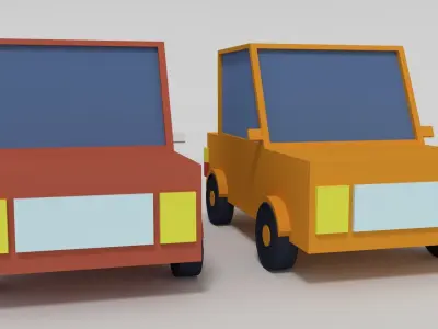Toon Car Low-poly 3D model