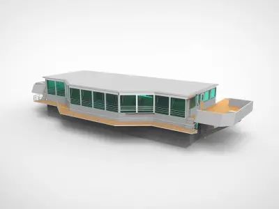 Navigation room container bulkcarrier cargo ship 3D model