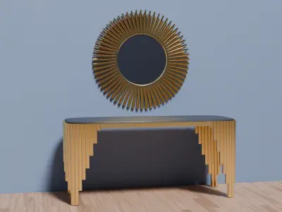Luxury Marble Console Table High-Quality 3D Model Low-poly 3D model
