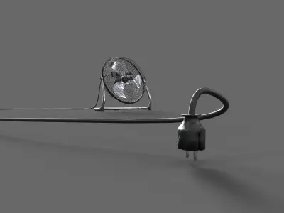 Standing Fan Low-poly 3D model
