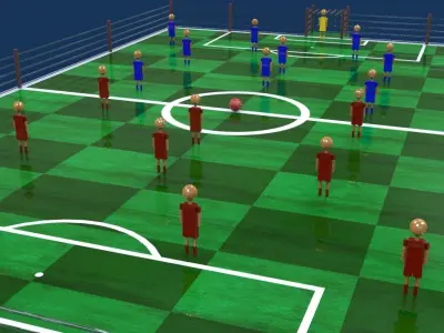 Futbolito soccer field with hand Free 3D model