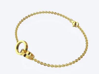 love chain bracelet luxury bracelet 3D print model