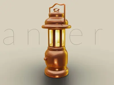 Antique Lantern Concept HIgh Quality Low-poly 3D model