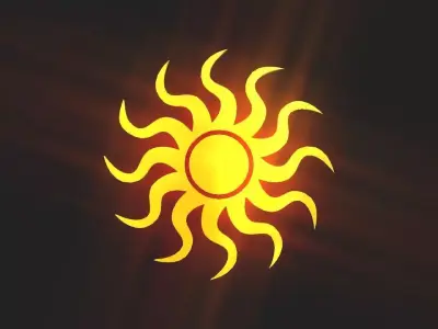 Wavy sun 3d Low-poly 3D model