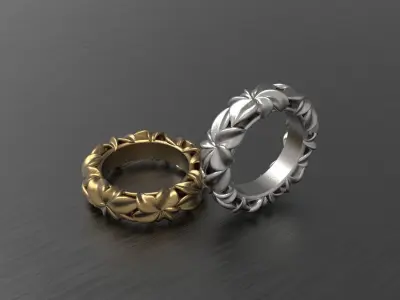 Wedding Ring With Lili Flower 3D print model