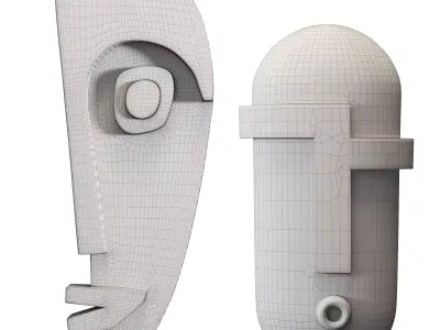 Cream Black Wall Art Low-poly 3D model