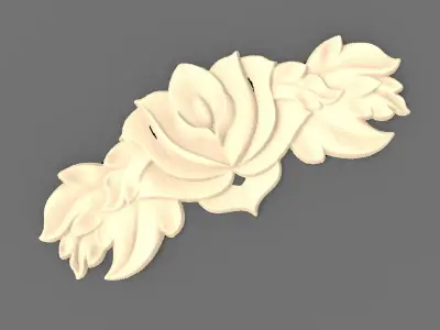 Floral Wood Carving for Furniture - 3 3D model