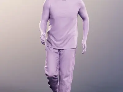 Karl 12695 - Athletic Asian Man Running Low-poly 3D model