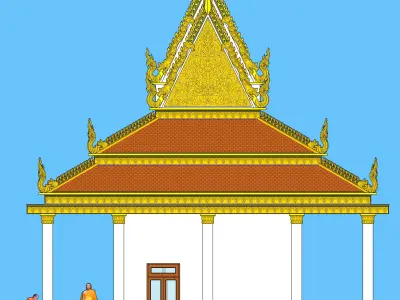 khmer architecture Low-poly 3D model
